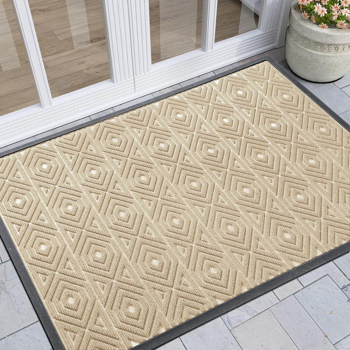 Yimobra Door Mat, Outdoor Indoor Entrance Welcome Mat, Heavy Entry Front Door Mat, Stain & Fade
