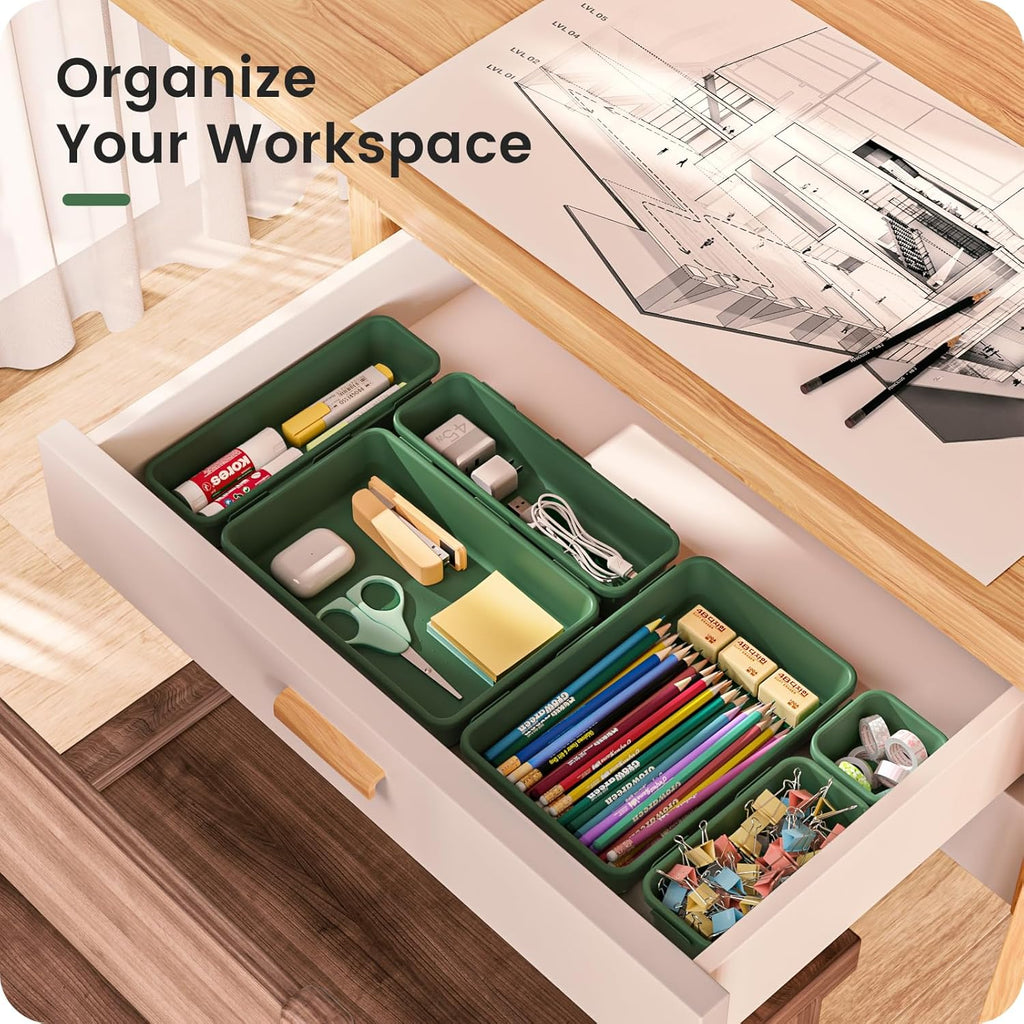 A-LuGei 【28PCS】 Drawer Organizer, Bathroom Organizers and Storage, Makeup organizer, Desk drawer