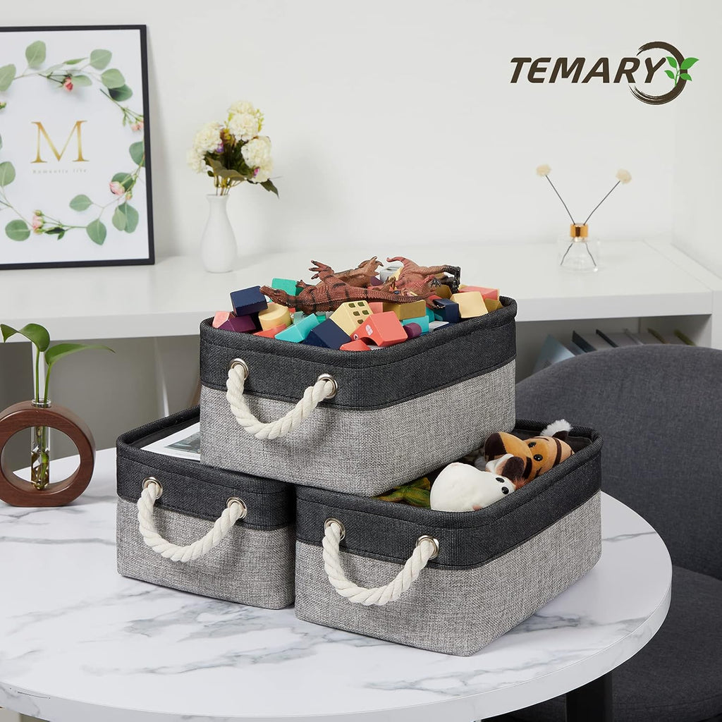 Temary Fabric Storage Baskets 6 Pcs Small Cloth Basket for Shelves Collapsible Decorative Storage