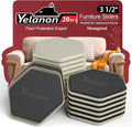 Furniture Sliders - 20 pcs-3 1/2” Hexagon Beige Furniture Sliders for Carpet, Heavy Duty Furniture