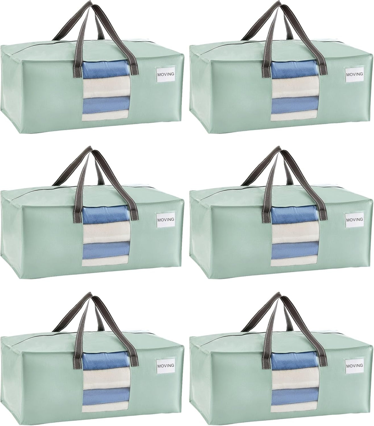 VENO 6 Pack Moving Bags for College, Heavy-Duty Storage Totes, Moving Boxes and Wardrobe Packing