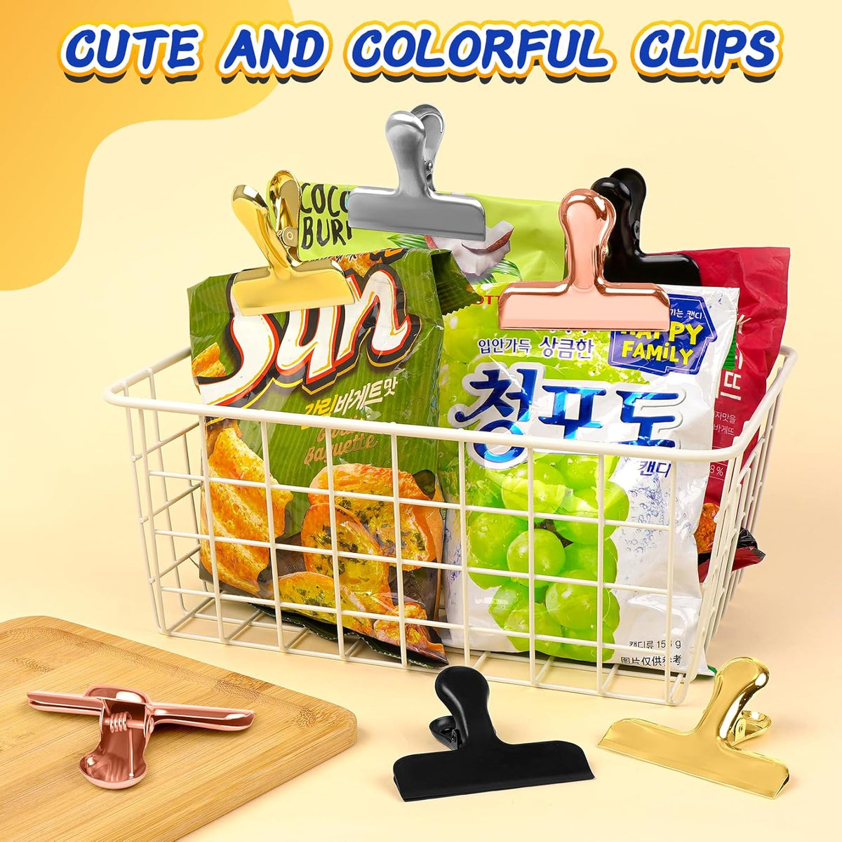 VNDUEEY 12 Pack Stainless Steel Chip Clips, Bag Clips for Food, Heavy Duty Snack Clip Metal Clip to
