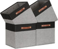 Temary 13 x 13 Storage Cubes Foldable Storage Cubes 4 Pack Canvas Storage Bin for Home, Square