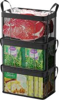 iSPECLE Freezer Organizer Bins - 3 Pack Large Stackable Deep Freezer Organizer Bins for 5 to 7