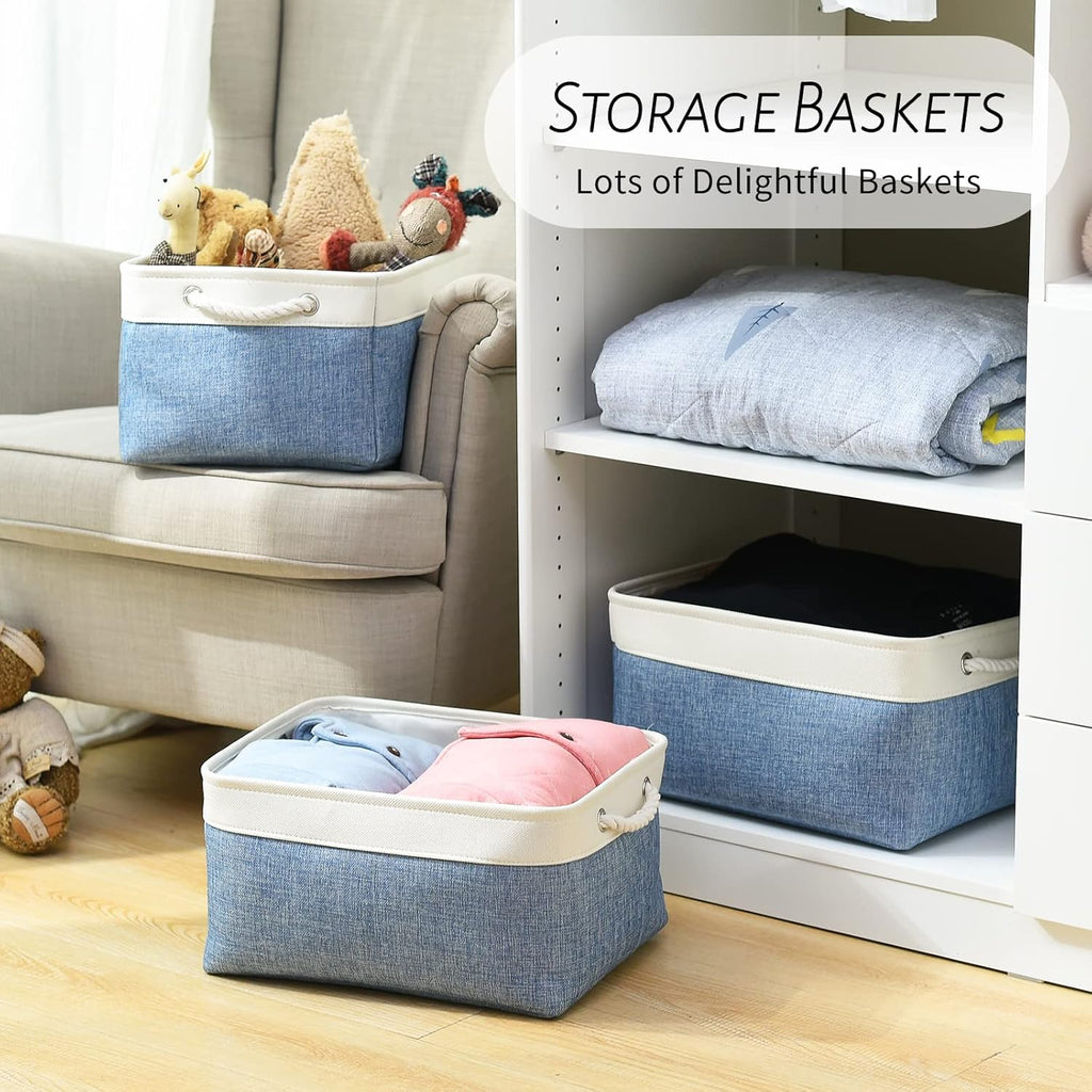 TcaFmac Storage Basket for Organizing - Large 4 Pack Fabric Storage Bins Baskets for Shelves with