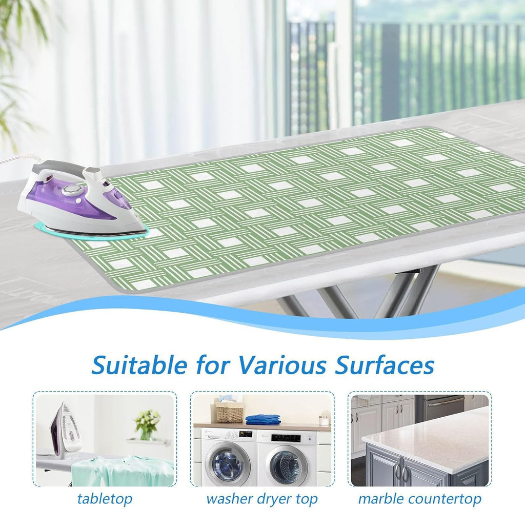 Ironing Mat for Table top Portable Ironing Pad Blanket for Washer Dryer Countertop Travel Green