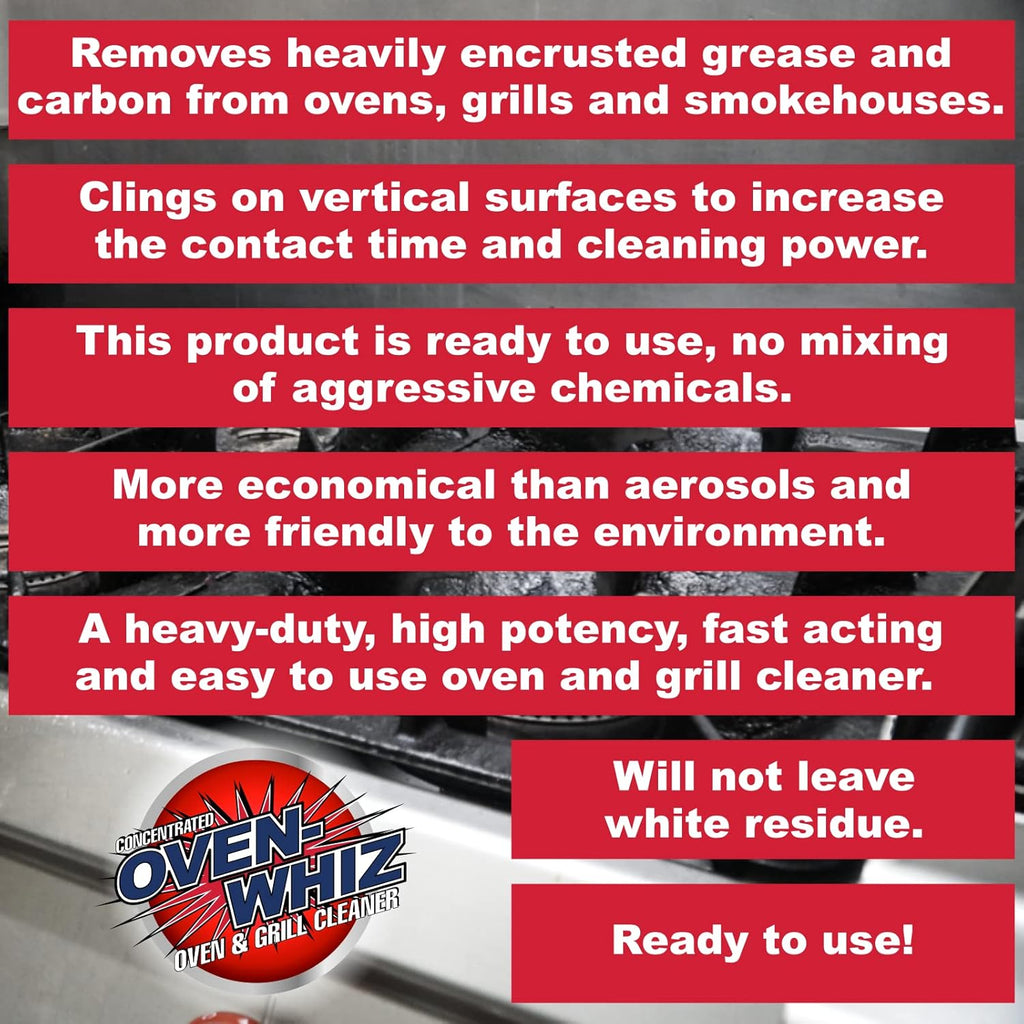 1 Gallon (128 Oz.) Oven-Whiz Oven & Grill Cleaner by FryOilSaver Co., Removes Tough Stains, Carbon