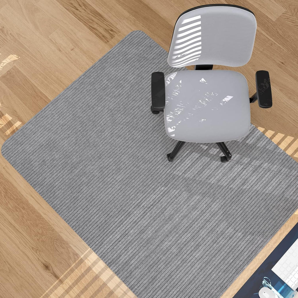 Placoot Desk Chair Mat for Hardwood Floor Corduroy Surface 1/6" Thick 55"x35" Office Chair Mat for