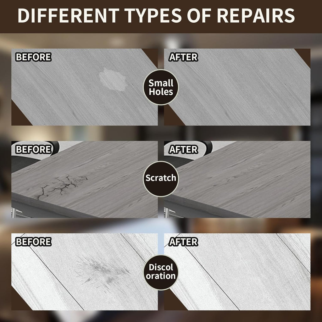 Wood Repair Kit, 13Pcs Wood Fillers, Furniture Repair Kit Scratch Cover for Wood Cracks, Stains