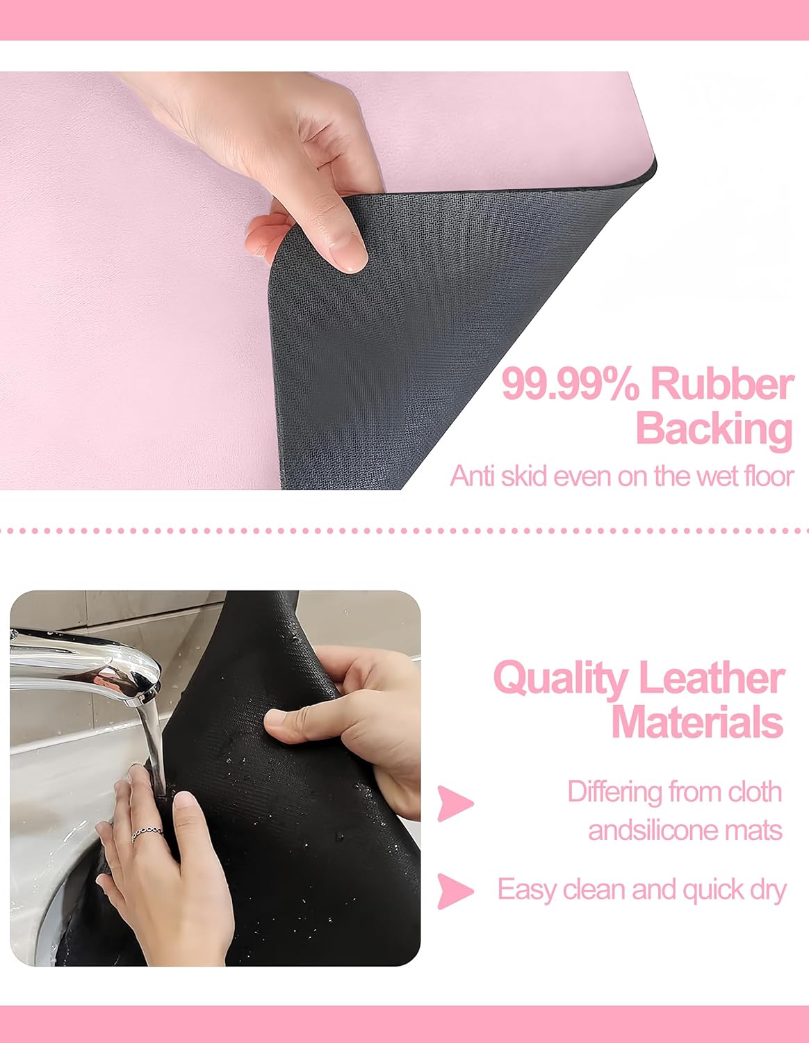 Dish Drying Mat for Kitchen Counter, 16"x24" Dish Drying Pad with Non-slip Rubber Backed, Hide