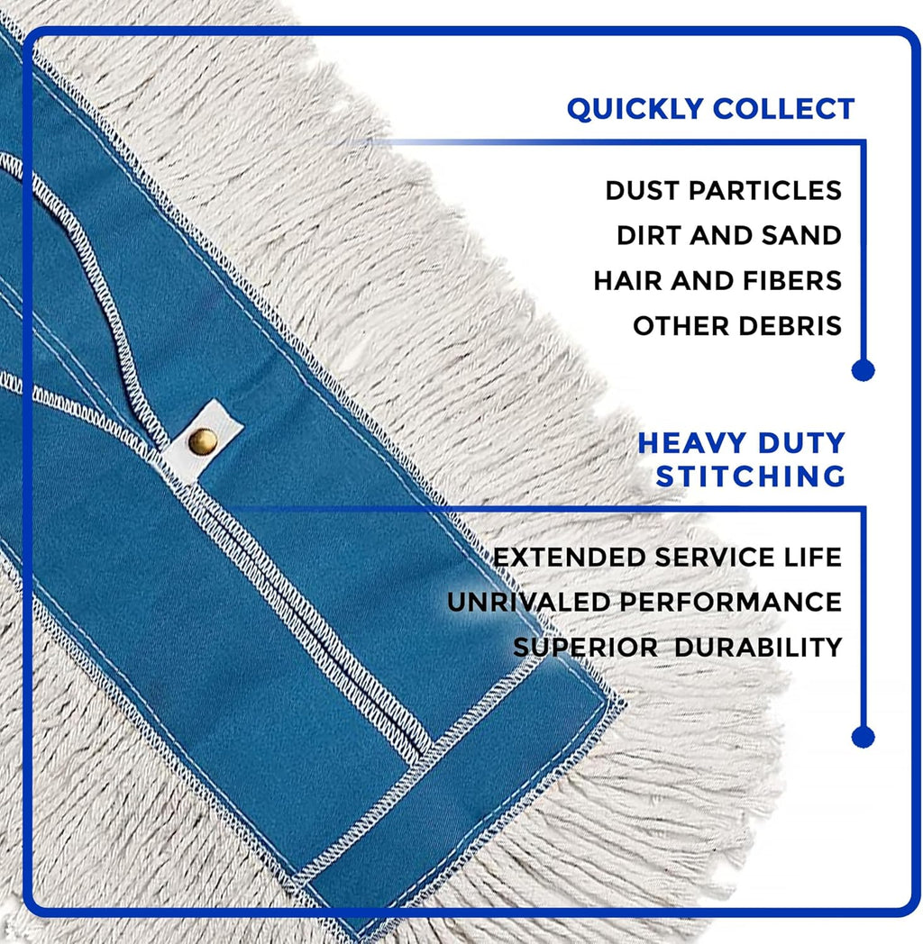 Nine Forty Industrial-Grade 48x5 Cotton Dust Mop Head Refills, Perfect Replacement for Busy Home