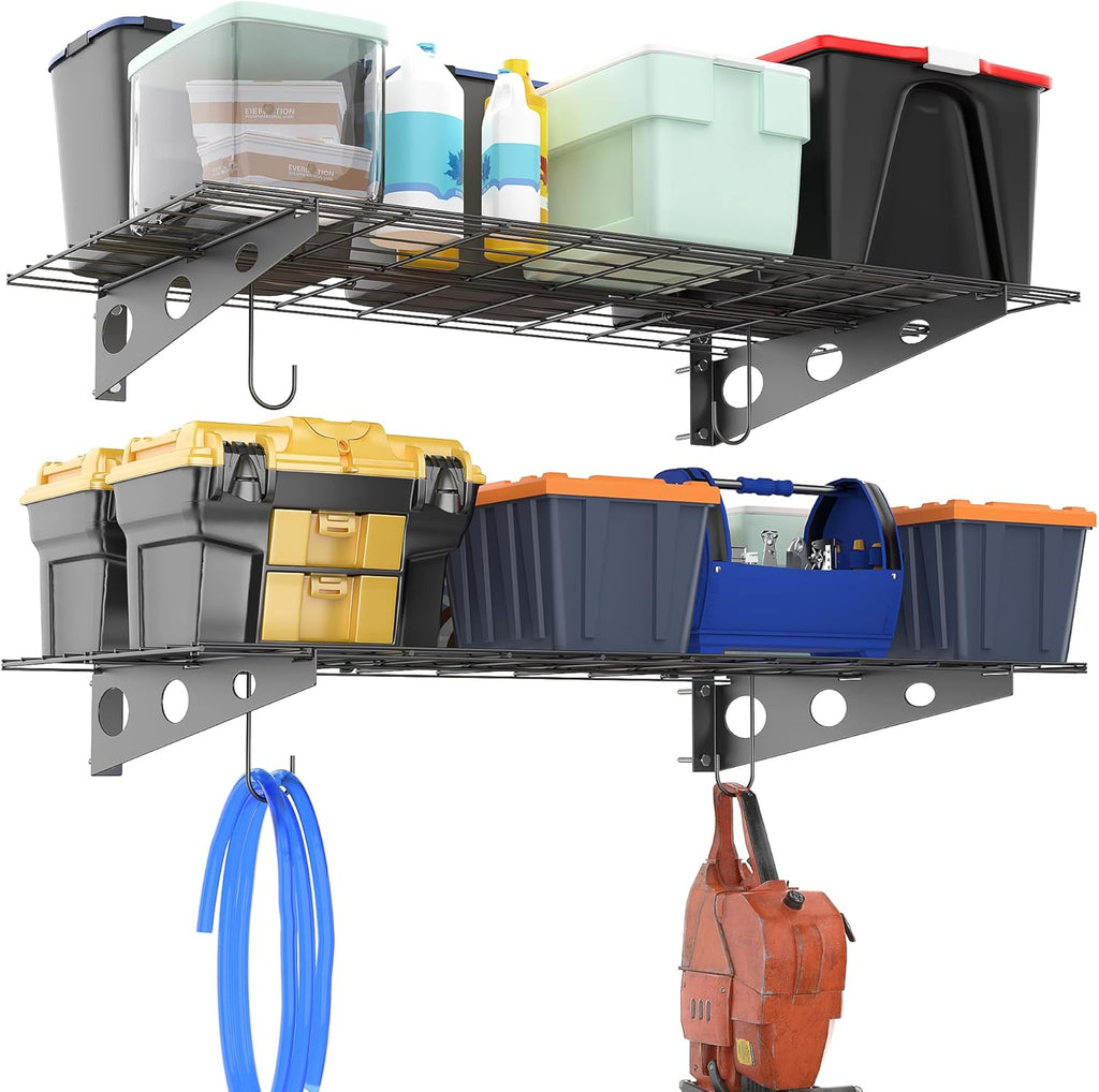 Ultrawall Garage Wall Shelves, 2 x 4 ft Wall Mounted Storage Shelves, Heavy Duty Wall Shelving with
