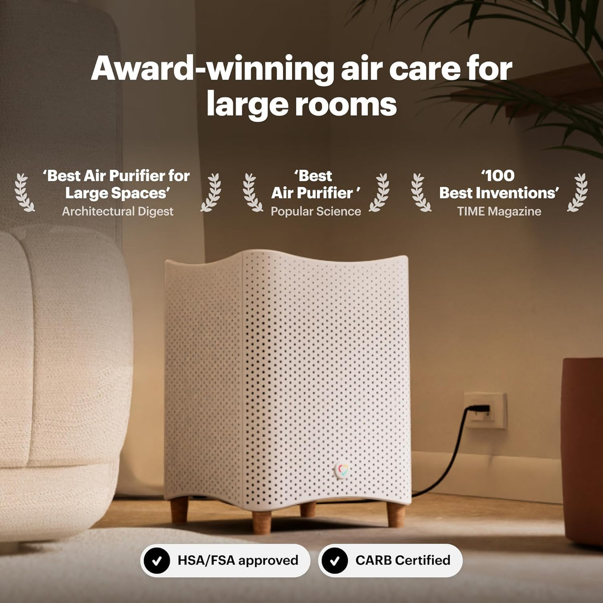 Mila Air 3 Smart Home Air Purifier with Overreactor H14 HEPA Replacement Filter, Removes