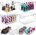 Set Of 8 Clear Pantry Organizers Bin, 4 Large and 4 Small Stackable Organizing Bins for Pantry