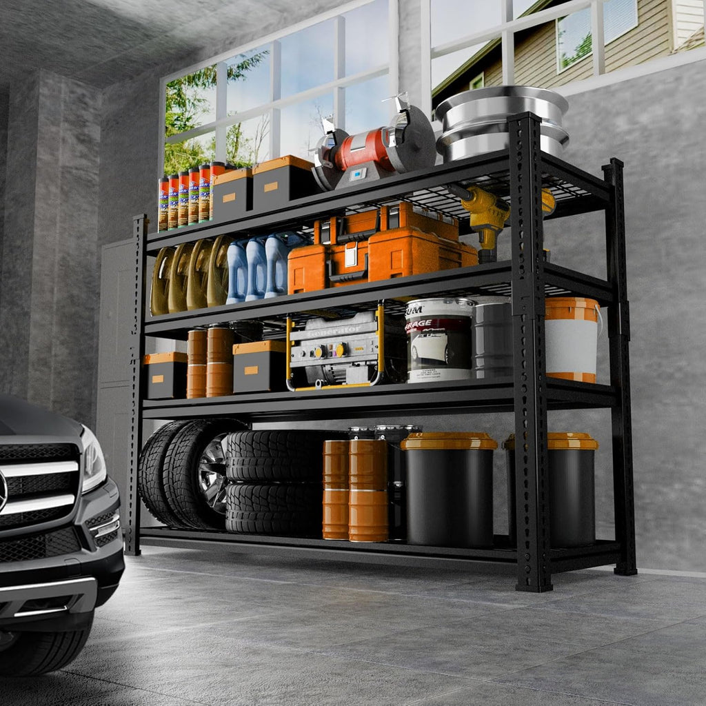 Storage Shelves Heavy Duty, 48"L x 18"W x 60"H Garage Wire Shelving Unit Loads 2640LBS, 4-tier