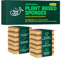 bioGo 12 Pack Biodegradable Kitchen Sponges - Eco-Friendly, Compostable, Natural Cellulose Dish