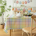 Waterproof Plaid Easter Tablecloth Fabric - Spring Square 58x58 Inch Classic Gingham Checker