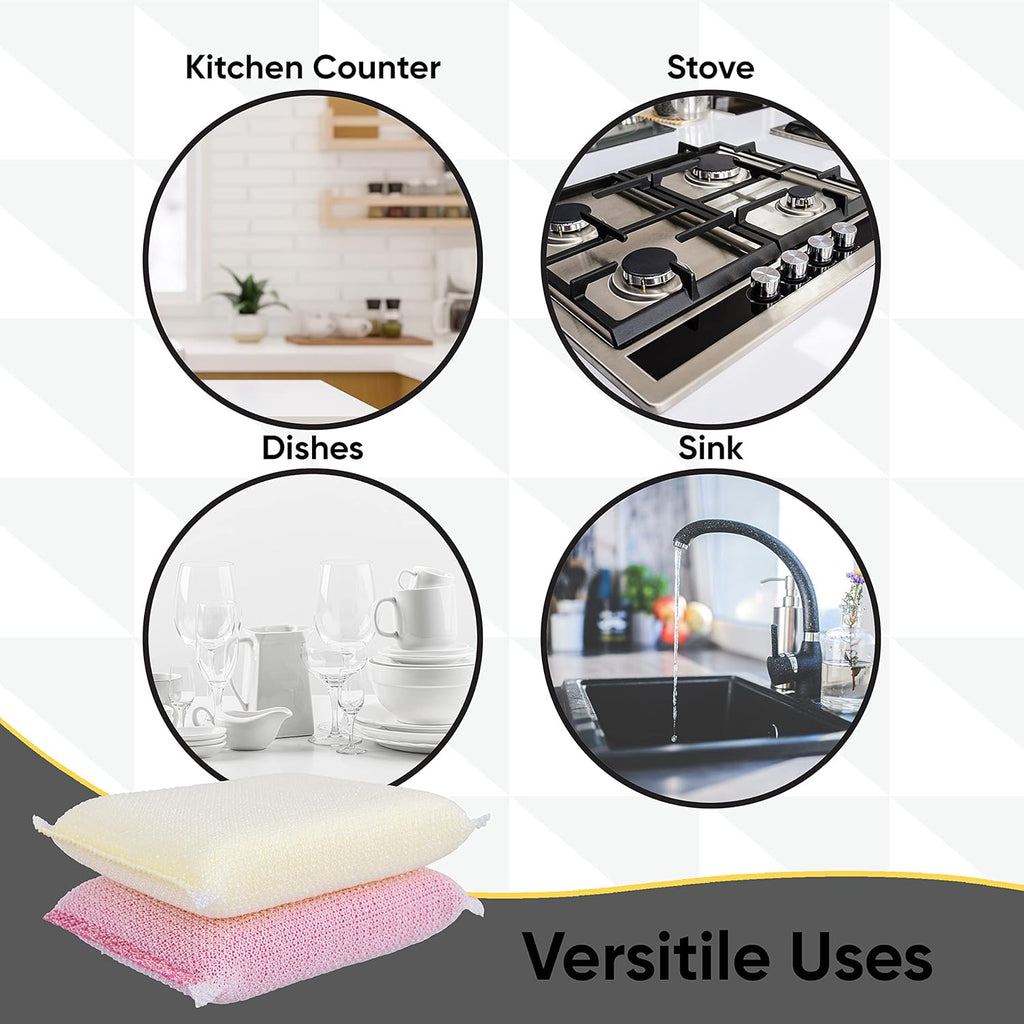 Superio Nylon Cleaning Pad, Dish Scrubbers, Multi Surface Scratch- Free Scour Sponge for Stainless