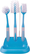 Dish Brush Set of 5 with Convenient Holder, Bottle Water Brush, Dish Scrub Brush, Scrubber Brush