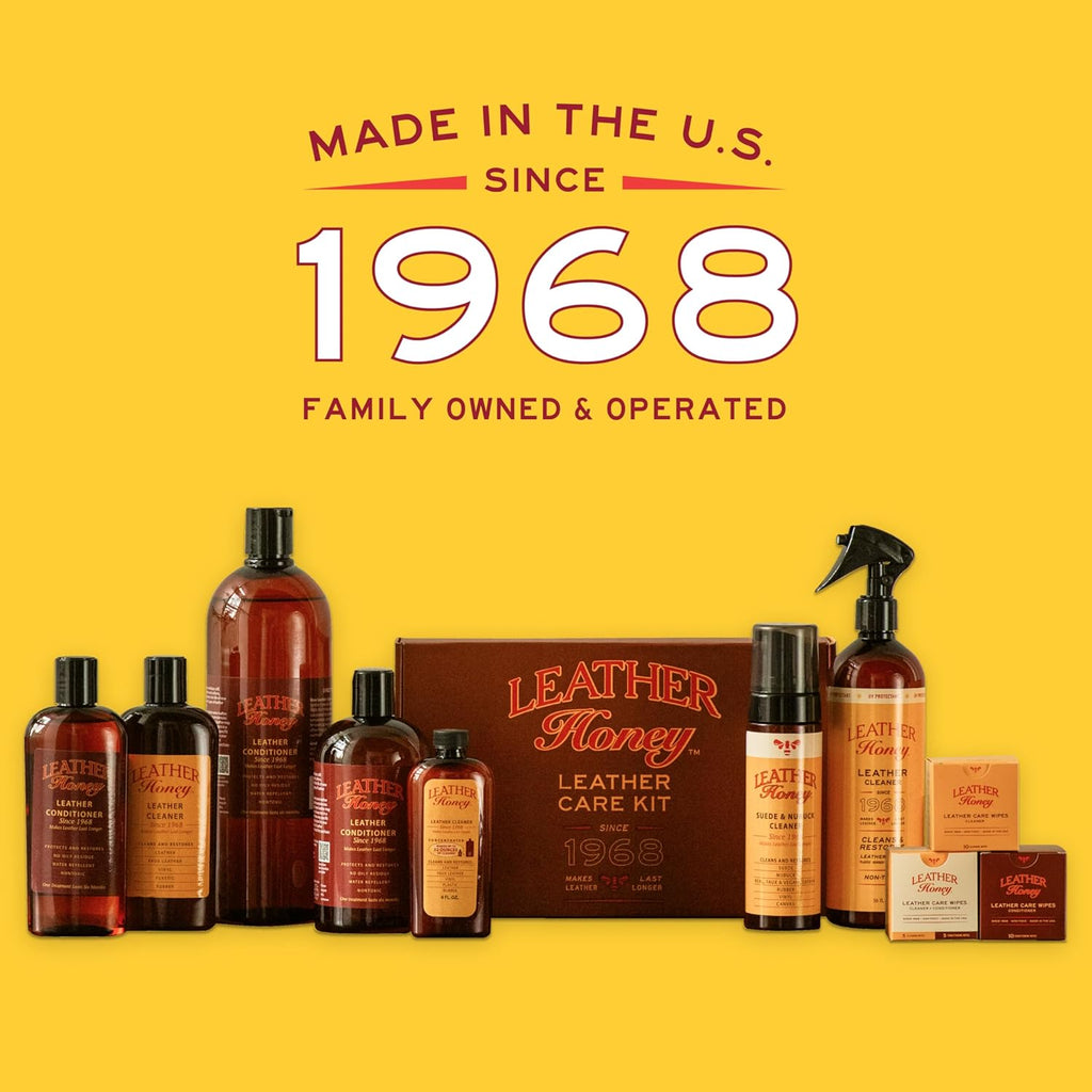 Leather Honey Leather Wipe Kit: Clean & Restore On-The-Go. For Any Color of Leather Couches, Car