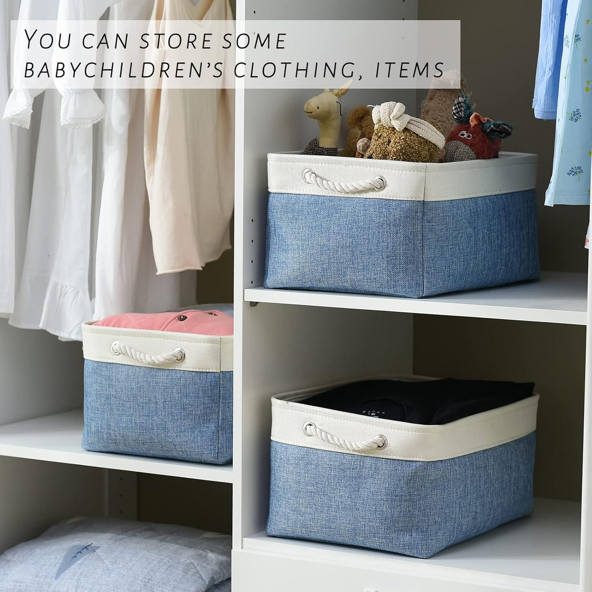 TcaFmac Storage Basket for Organizing - Large 4 Pack Fabric Storage Bins Baskets for Shelves with