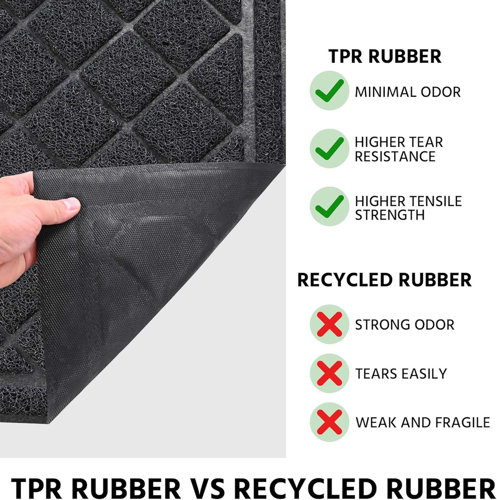 Front Door Mat Indoor Outdoor Entrance, 36" x 48" Heavy Duty All-Season All-Weather Waterproof