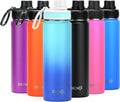 DRINCO Stainless Steel Water Bottle Spout Lid Vacuum Insulated Double Wall Water Bottle Wide Mouth