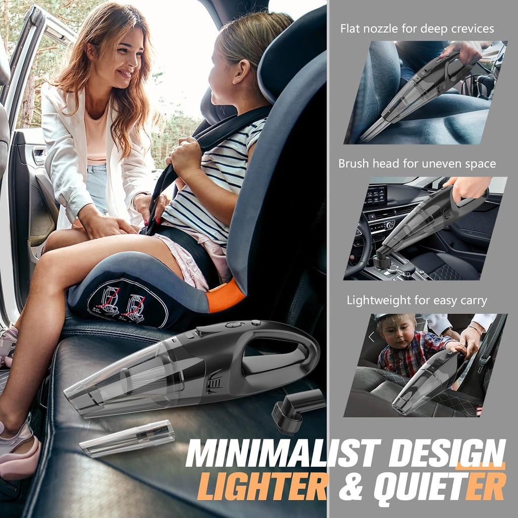 Handheld Vacuum Cordless Rechargeable with LED Light, Car Vacuum Portable Cordless, Hand Vacuum