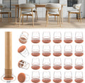 24PCS Extra Small Chair Leg Floor Protectors for Hardwood Floors, Furniture Sliders for Chair Legs