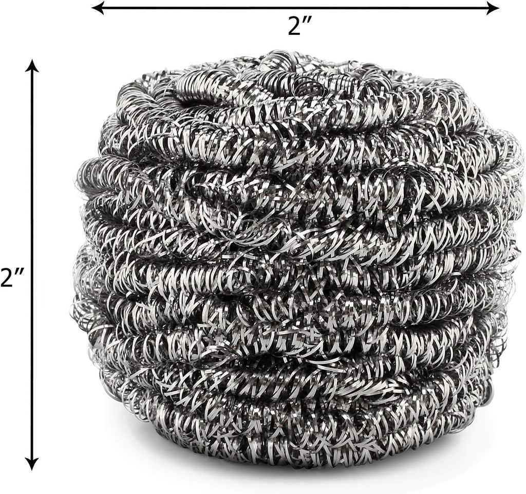 12 Pack Stainless Steel Scourers by Scrub It – Steel Wool Scrubber Pad Used for Dishes, Pots, Pans