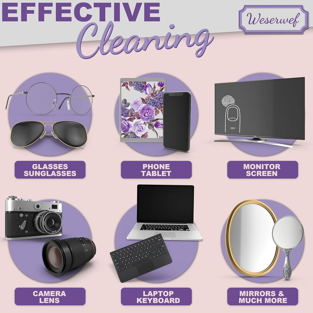 WESERWEF Design Microfiber Glasses Cleaning Cloth – Premium Cleaning Cloth for Eyeglasses, Screens