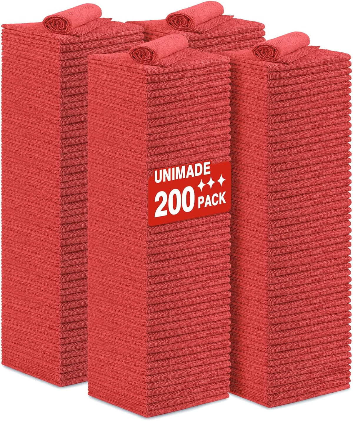 Shop Towel Rag, 200 Pack Reusable Rags Bulk Microfiber Cleaning Cloth Lint Free Towels for Car