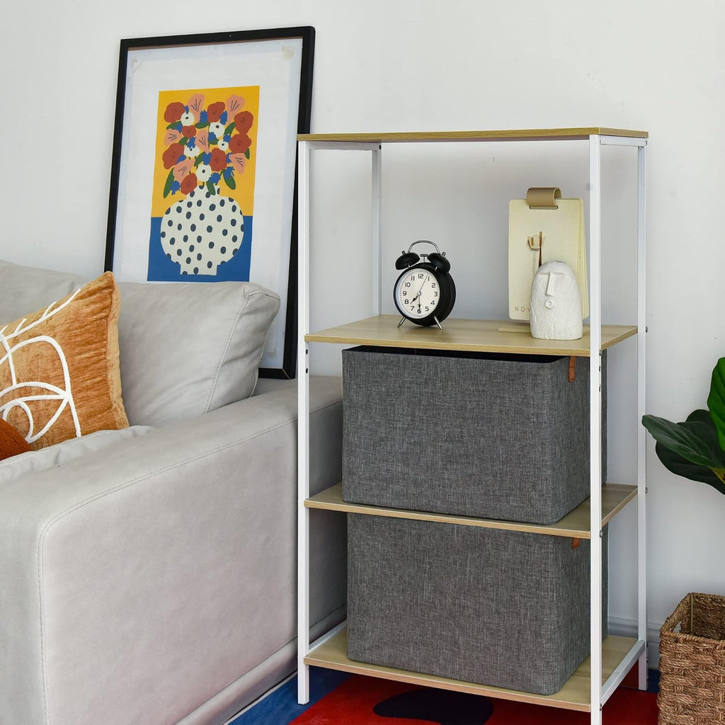 GRANNY SAYS Closet Storage Baskets, Collapsible Fabric Storage Bins with Metal Frame, Clothes