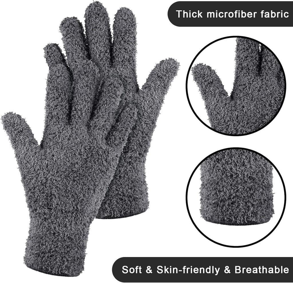 Patelai 3 Pairs Microfiber Plant Dusting Gloves Leaf Cleaning Gloves for Indoor Plants, Blinds