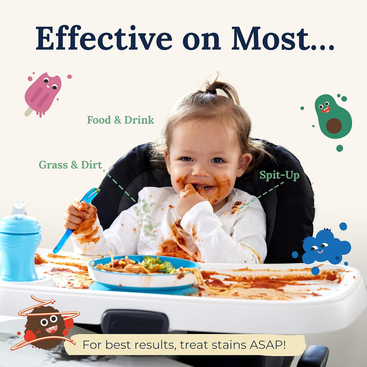 Miss Mouth's Messy Eater Stain Treater Wipes - 25 Pack Stain Remover - Newborn & Baby Essentials