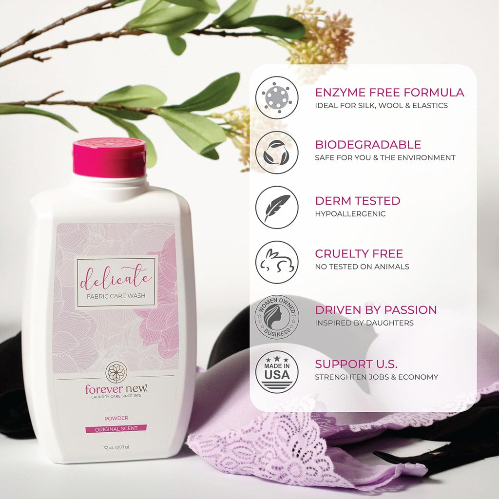 FOREVER NEW Granular Detergent Powder - Delicate Laundry Care Wash - Original Scented, 96 oz. (32