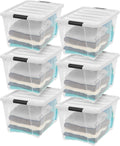 IRIS USA 6-Pack 54 Quart Stackable Storage Bins with Lids [Made in USA] - Everyday Organizer