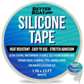 White Heavy Duty Silicone Tape, Self-Fusing Rubber Hose and Plumbing Water Pipe Repair Seal, Coax
