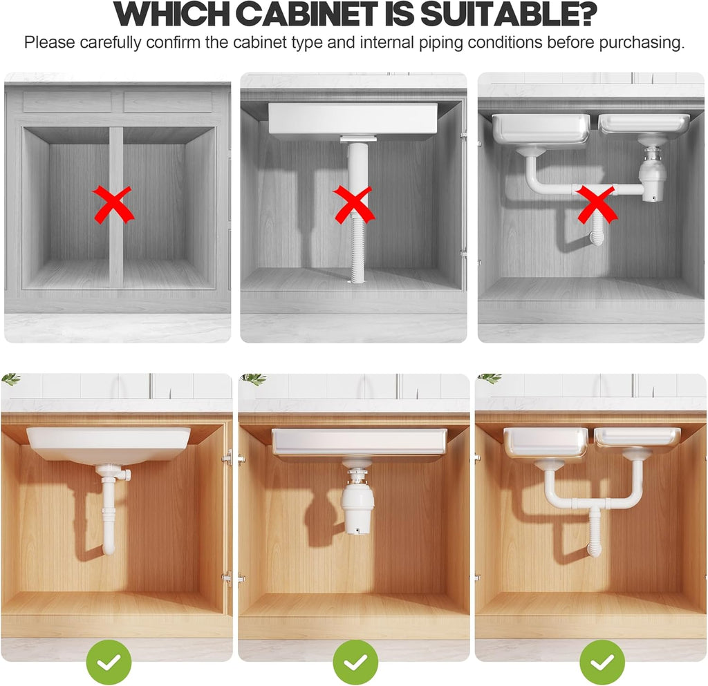 1 Pack-15.7"-25.7"W Expandable Under Sink Organizer With Upgrade Ball-Bearing Slide,2-Tier Pull Out