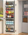 Over the Door Pantry Organizer, 8-Tier Over the Door Organizer with Adjustable Basket, Pantry Door