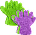 Ferraycle 2 Packs Car Wash Mitt 5 Finger Microfiber Wash Mitts Auto Car Dusting Gloves Double Sided