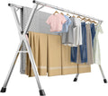 63 Inches Heavy - Duty Stainless Steel Folding Clothes Drying Rack - Indoor/Outdoor Use, Anti-Rust