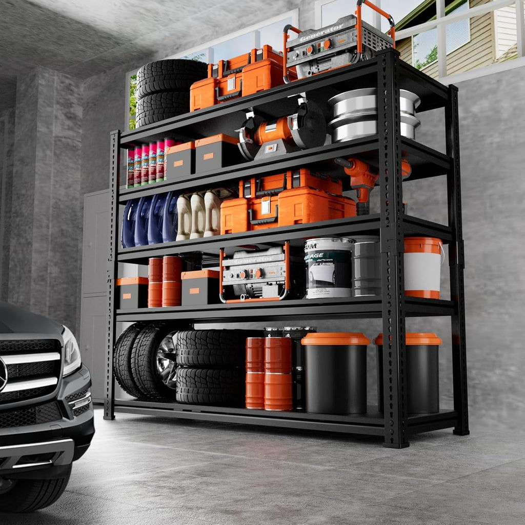 Storage Shelves Heavy Duty, 48"L x 18"W x 72"H Garage Storage Shelves Unit Loads 3700LBS, 5-tier