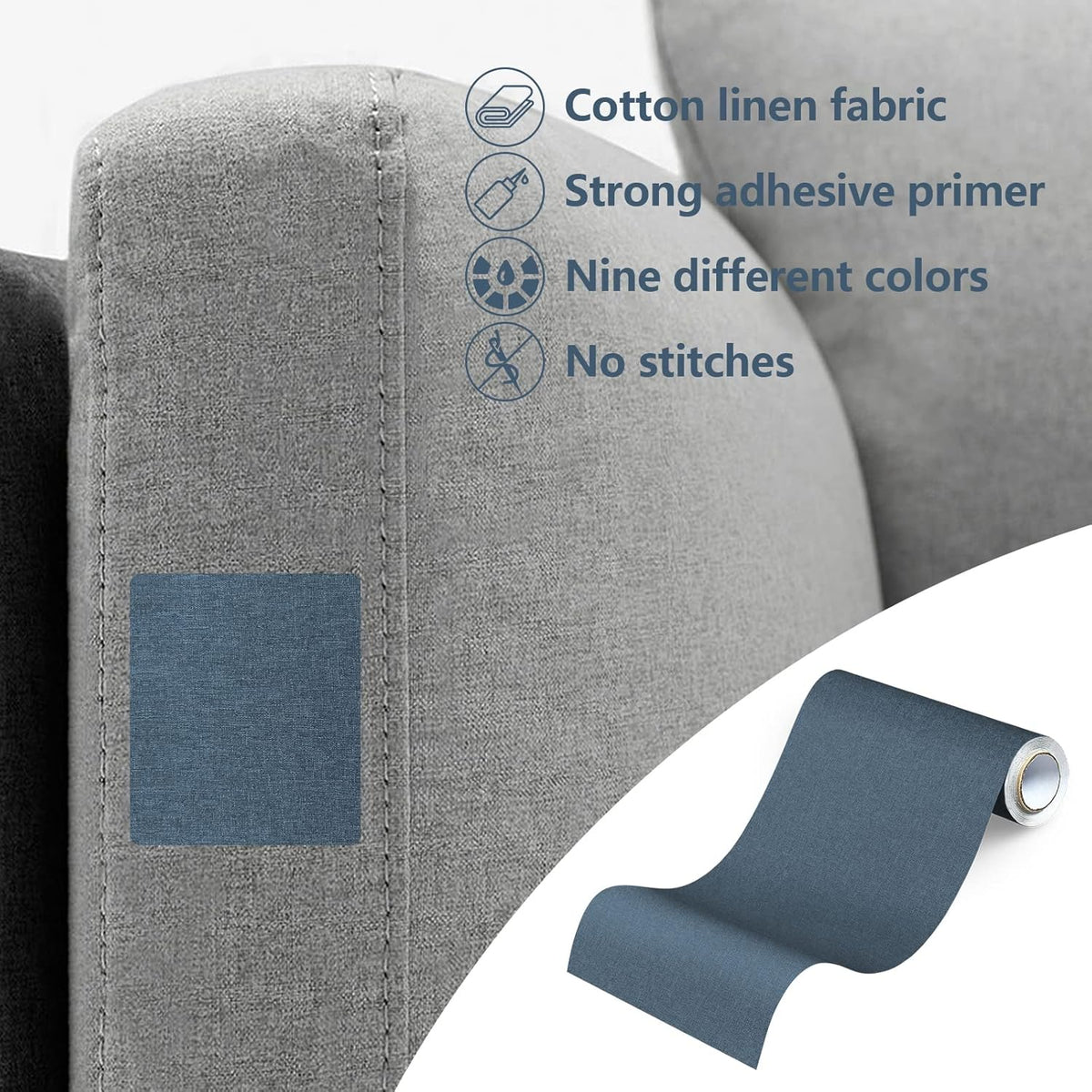 Fabric Repair Patches, Linen Repair Tape Self-Adhesive Fabric Patches Durable, DIY Large Linen Tape