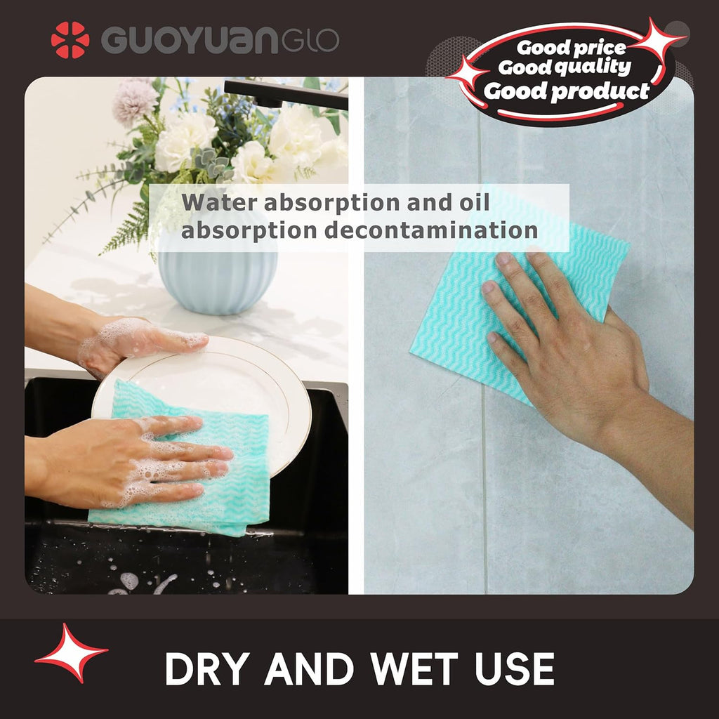 Disposable Cleaning Cloths Reusable Dsih Cloths for Kitchen Disposable Dish Rag Dry Fast 11.8x11.8