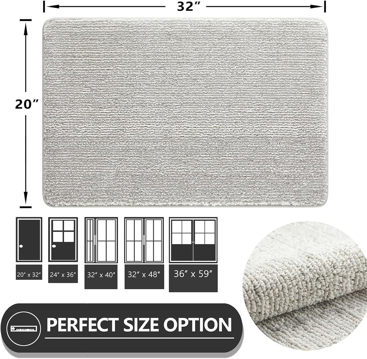 REFETONE Indoor Doormat, Front Door Mat 20"x32" Absorbent Rubber Backing Non Slip Back Door Mats