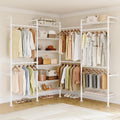ONBRILL L4 Wall Mounted Industrial Pipe Clothing Rack, Closet Organizer System with 6 Hanging