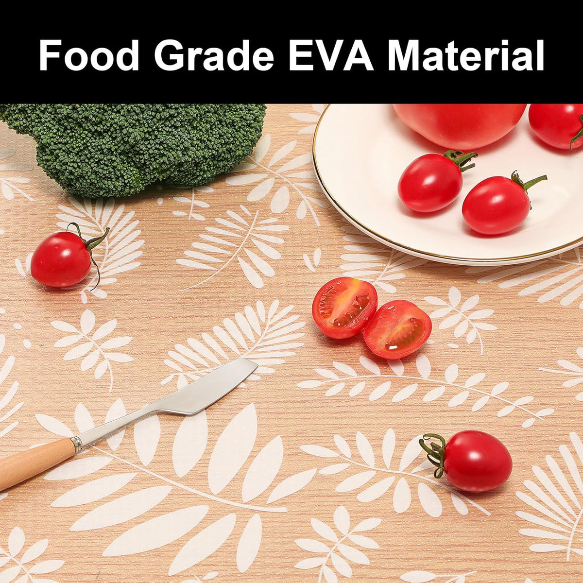 Cooyes Shelf and Drawer Liners for Kitchen Cabinets, Non Adhesive Cabinet Liner, EVA Waterproof