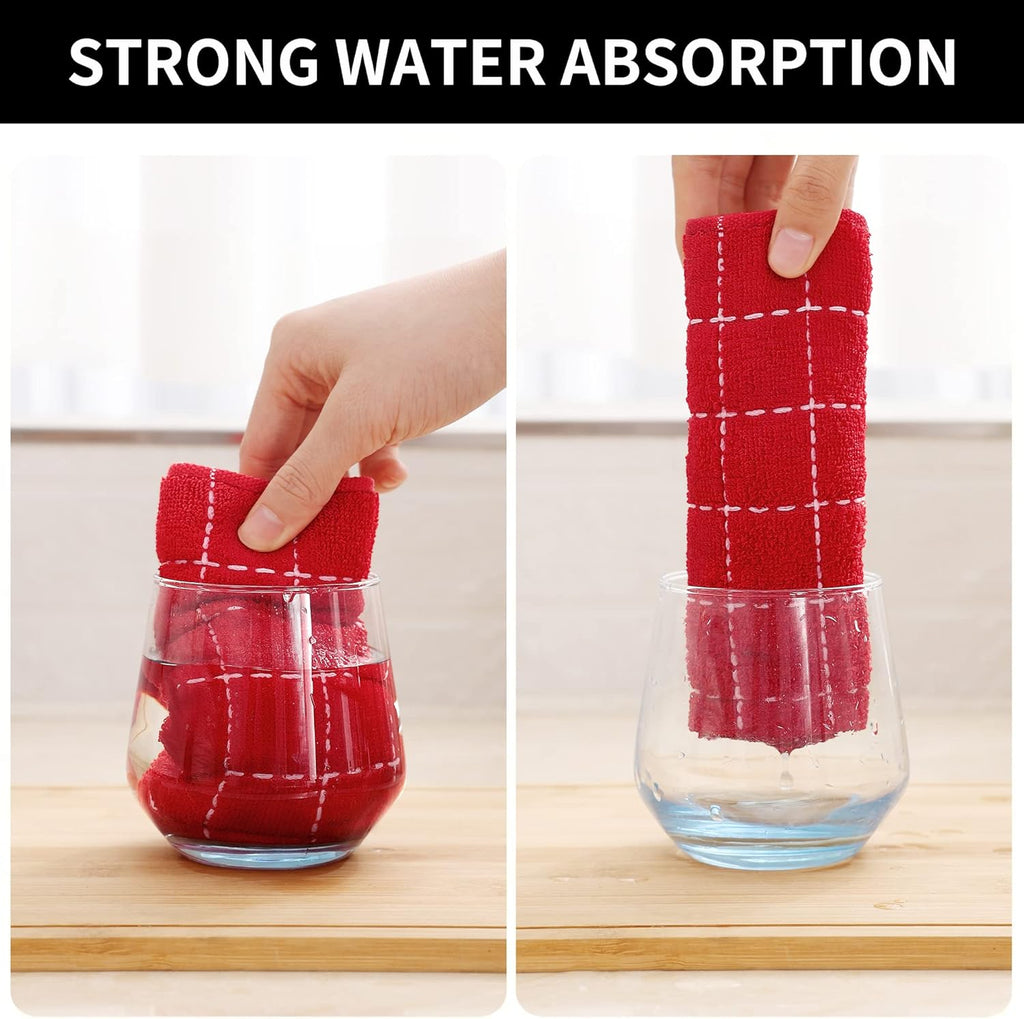 Homaxy 100% Cotton Terry Kitchen Dish Cloths, Ultra Soft and Absorbent Dish Towels for Kitchen