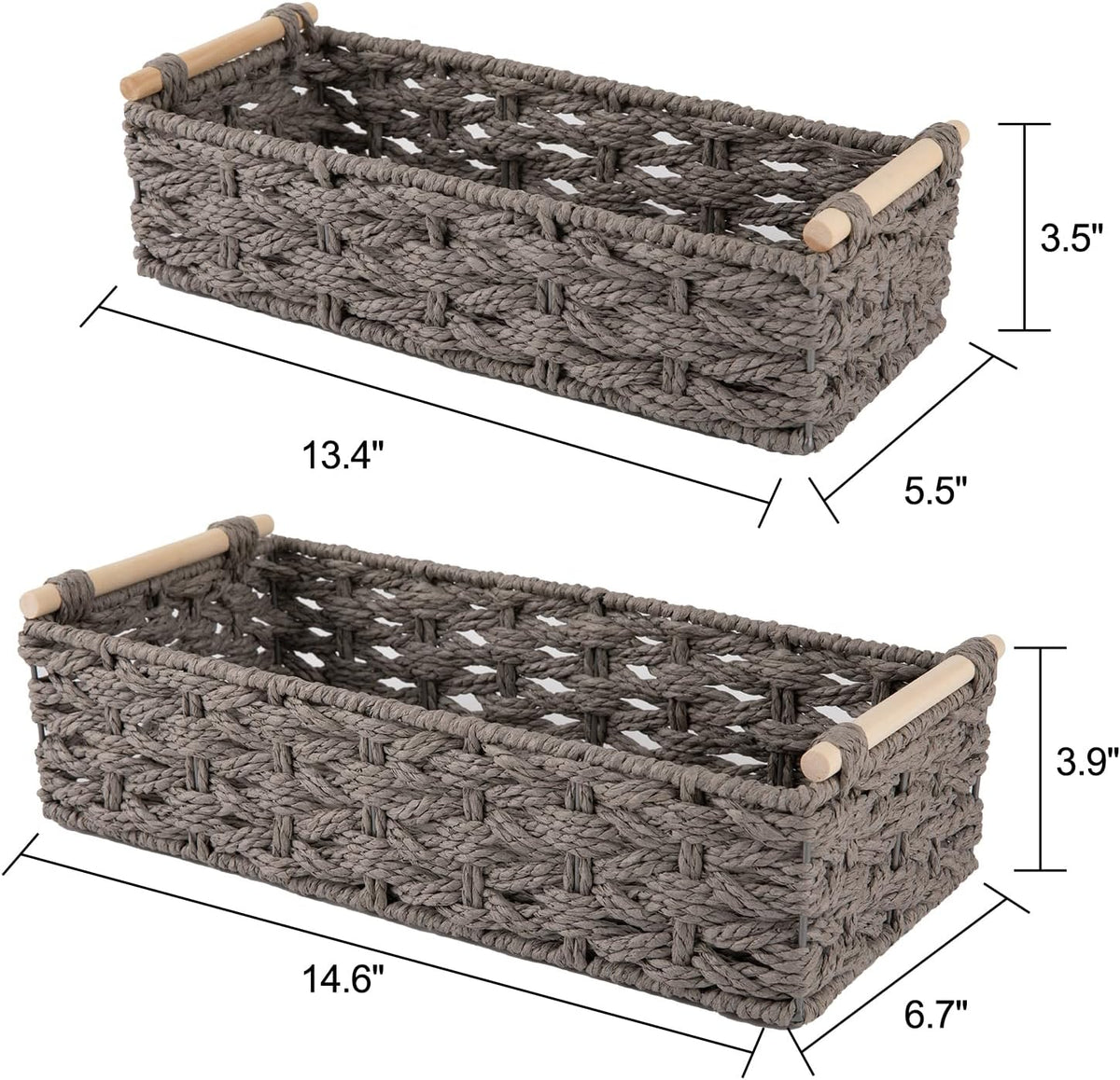 OIAHOMY Toilet Paper Baskets Handmade Paper Rope Decorative Wicker Storage Tank Shelf Cabinet